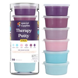 Special Supplies Therapy Putty for Kids and Adults - Resistive Hand Exercise Stress Relief Therapy Putty Kit, Set of 6 Strengths, 3 Ounces of Each Putty - Unicorn Colors