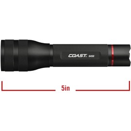 Coast G450 1630 Lumen Twist Focus with Pure Beam and Bulls-Eye Spot Beam Technology, Black