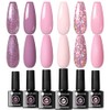 UR SUGAR UV Nagellack Rosa Glitzer, Schellack Nagellack Rosa Gel