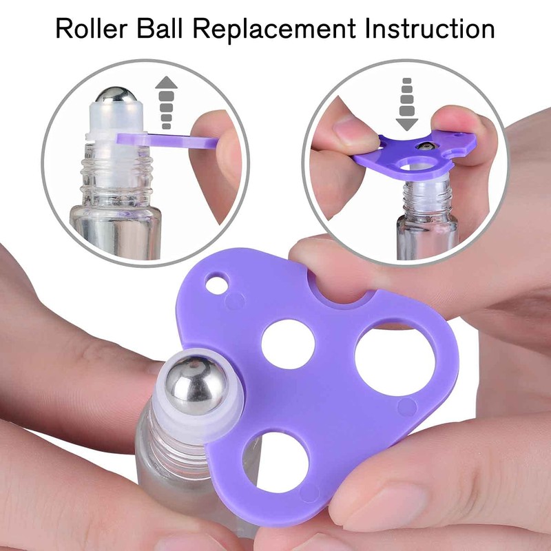 Essential Oil Roller Bottles 10 ml (Clear Glass, 60 Pack,