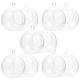 Artibetter 10pcs Hanging Tealight Holders Globes Fillable Plastic Hanging Tea Light Ball Plant Terrariums Orbs