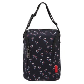 Baby Bottle Thermal Bag Bottle Storage Bag Waterproof Nylon Insulation Tote Pouch for Outdoor Floral Black