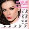 Inexorablex Wimpern Extensions Set, 8-16mm Cluster Lash Extension Set mit