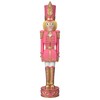 Haute Decor 37 Inch Tall Christmas Nutcracker (Pink, Gold) -