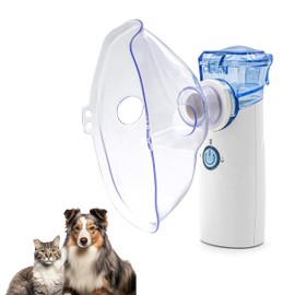 Pepultech Portabe Cat Nebulizer,Handheld Nebulizer of Cool Mist for Dog Pets, USB Rechargeable Veterinary Nebulizer,Steam Inhaler for Home Office Use for Breathing Problems,Animal Use