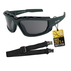 SOL PRO Powersport Sunglasses, Motorcycle Riding Safety Goggles, UV400 Anti-Fog, Dust-Resistant, Wraparound, Fit Men Women, Mowing, Shooting, Hunting