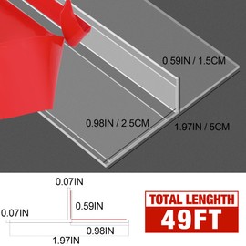 MYFAMIREA T-Shaped Door Draft Stopper 1.97IN x 49FT Clear Silicone Weather Stripping Door Seal Strip Double-Sided Self Adhesive Seal Strip for Side of Door Frame, Window, Shower Glass, Gap