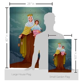 Ornament Collection Modonna with Child Garden House Flag Kit Religious Faith Hope Grace Peace Dove Christian Religion Easter Decoration Banner Small Yard Gift Double-Sided, Made in USA