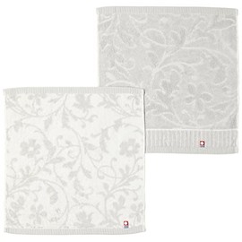 Hayashi SI100329 Towel Gift Set, Approx. 13.4 x 13.8 inches (34 x 35 cm), Shikoku Imabari, Hanaori - Gray (SI100329), Pack of 2
