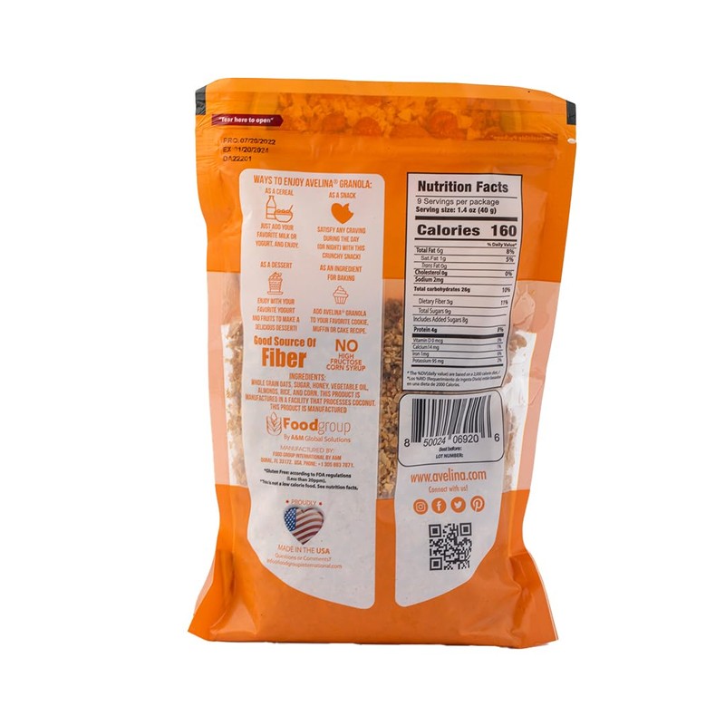Avelina Fruit and Nut Granola - Gluten-Free, Non-GMO - 12.1