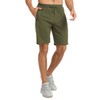 JustSun Men's Cotton Sports Shorts with Zip Pockets, Army Green