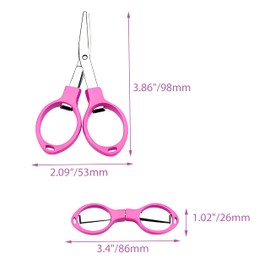 30 pieces Bulk Folding Mini Travel Scissors Stainless Steel Portable Scissors for Craft School Office Sewing DIY (pink)
