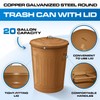 Plexon Round Trash Can 13 Gallon, Vintage Metal Outdoor Trash