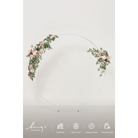 Ling's moment Wedding Arch Flowers - 4-Piece Set with 2 Floral Swags & 2 Rose Garlands, Artificial Outdoor Hanging Decor for Ceremony, Reception Backdrop, Party Arrangement, Dusty Rose & Cream