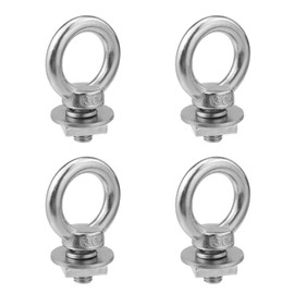 Antrader T Track Mount Tie Down Anchor for Roof Rack,4 Sets M10 T Track Bolts 304 Stainless Steel Roof Rack T Bolts Nuts and Lifting Eye Bolts T Slot Bolts Anchoring Kit (Silver)