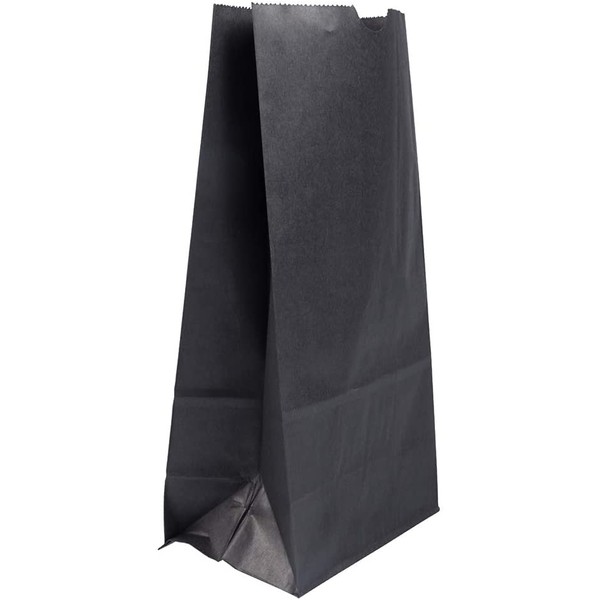 JAM PAPER 100% Recycled Snack/Lunch Bags - Large (6 x 11 x 3 3/4) - Black Kraft Grocery Bags - 25/Pack