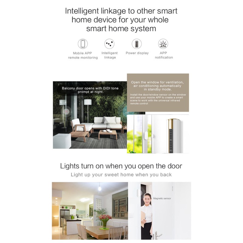 Smart Door Window Detector Wireless Security Alarm Door Sensor Door