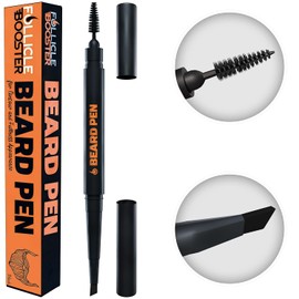 Beard Pen Filler for Men - Barber Styling Grooming Pencil - Waterproof Proof, Sweat Proof, Long Lasting Solution with Natural Finish - Cover Beard and Scalp Patches in Seconds - Dark Brown 1 Pack