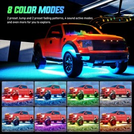 AUTOXBERT Multi-Color RGB LED Strip Under Car Tube Underglow Underbody Neon-Light Kit-APP