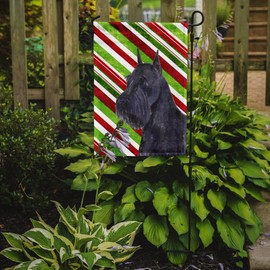Caroline's Treasures SS4592GF Schnauzer Candy Cane Holiday Christmas Garden Flag Mailbox Flag Decorative Yard Flag Banner Outside Patio Artwork Yard Flower Beds, Garden Size, Multicolor