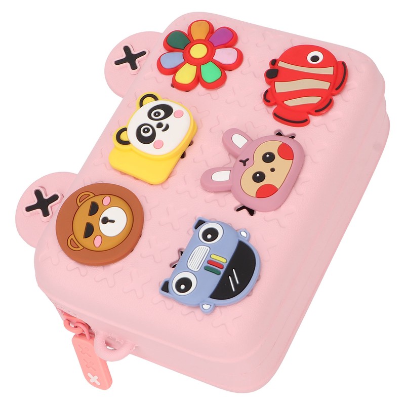 Kids Single Shoulder Camera Bag DIY Cartoon Decors Shock Absorbing