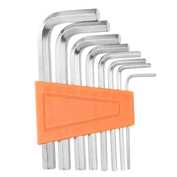 HARFINGTON 8pcs Hex Key Wrench Set 1.5/2/2.5/3/4/5/5.5/6mm 45# Steel L-Shape