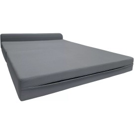Danfuton Gray Sleeper Chair Folding Foam Beds, Portable Studio Guest Bed 6x48x 72