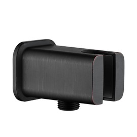 BRIGHT SHOWERS Wall Supply Elbow with Shower Head Bracket for Handheld Shower Head, Brass Core Wall Mounted Water Outlet, G1/2 Connector, Oil Rubbed Bronze