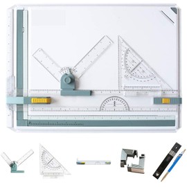 Frylr Inch A3 Drawing Board Drafting Table Multifunctional Drawing Board Table with Clear Rule Parallel Motion and Angle Adjustable Measuring System