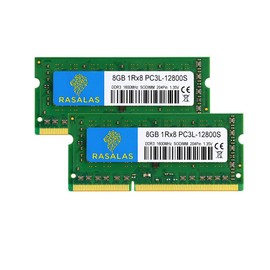 Rasalas - Kit de 16 GB (2 x 8 GB) 1Rx8 PC3L-12800S DDR3L 1600MHz SODIMM DDR3 RAM 1.35V CL11 204-Pin PC3-12800 Memoria portátil 8GB
