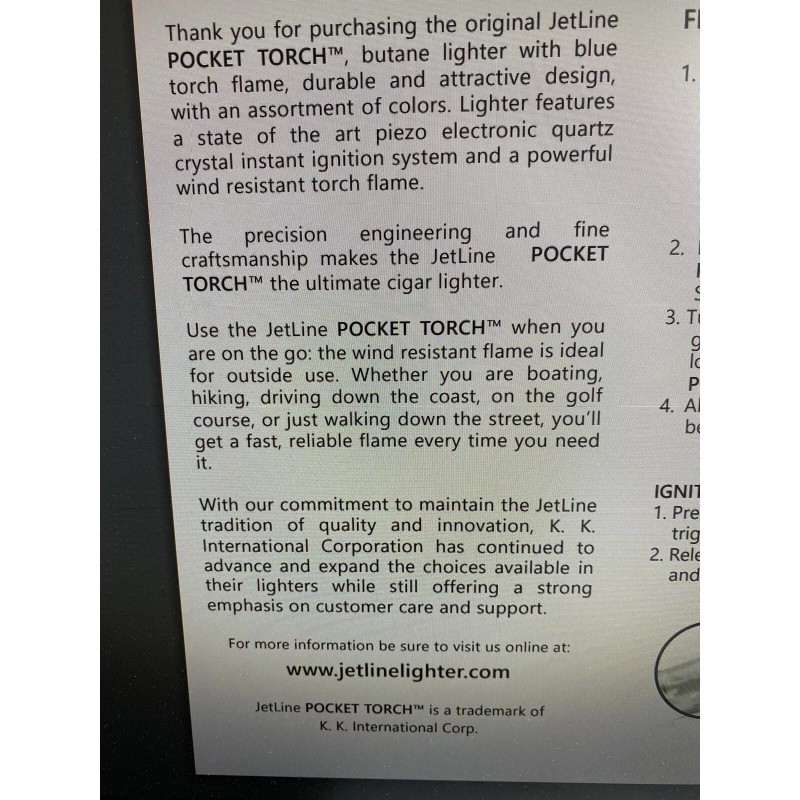 Jetline Pocket Torch Double Jet Flame - Black - New