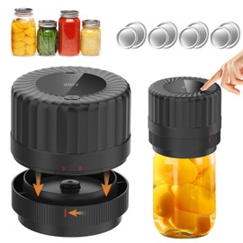 Kit Sigillatore Sottovuoto Elettrico per Barattoli da Conserva per Apertura Ampia e Normale, HUIJUTCHEN Sigillatrice Sottovuoto per Alimenti Kit di Sigillatura per la Conservazione Degli Alimenti