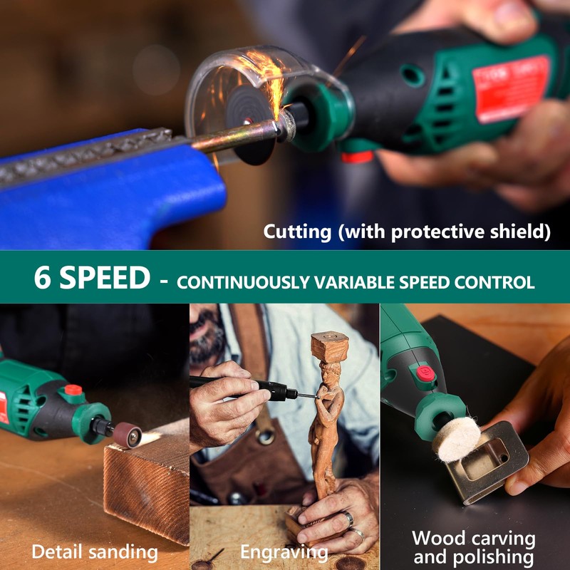 HYCHIKA 180W Rotary Tool, Variable Speed Rotary Tool Kit with