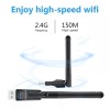 SODIAL 150Mbps 2.4G Wireless Network Card USB 2DBi WiFi Antenna
