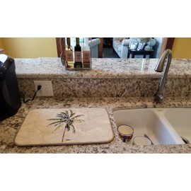 Caroline's Treasures 8482DDM Palm Tree Dish Drying Mat Absorbent Dish Drying Mat Pad for Kitchen Counter Dish Drainer Mat for Countertop, 14 x 21", Multicolor