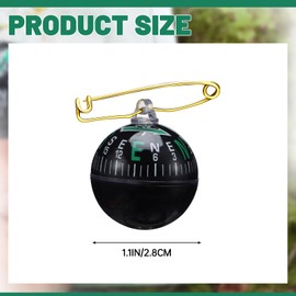 Suncalla 6 Pcs Ball Pin On Compass Globe with Pin Liquid Filled Small Compass for Hiking Camping Survival Navigation Military