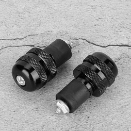 Terisass 2 x 22 mm handlebar grips handlebar end plugs motorcycle handlebar ends accessories aluminium alloy (black)