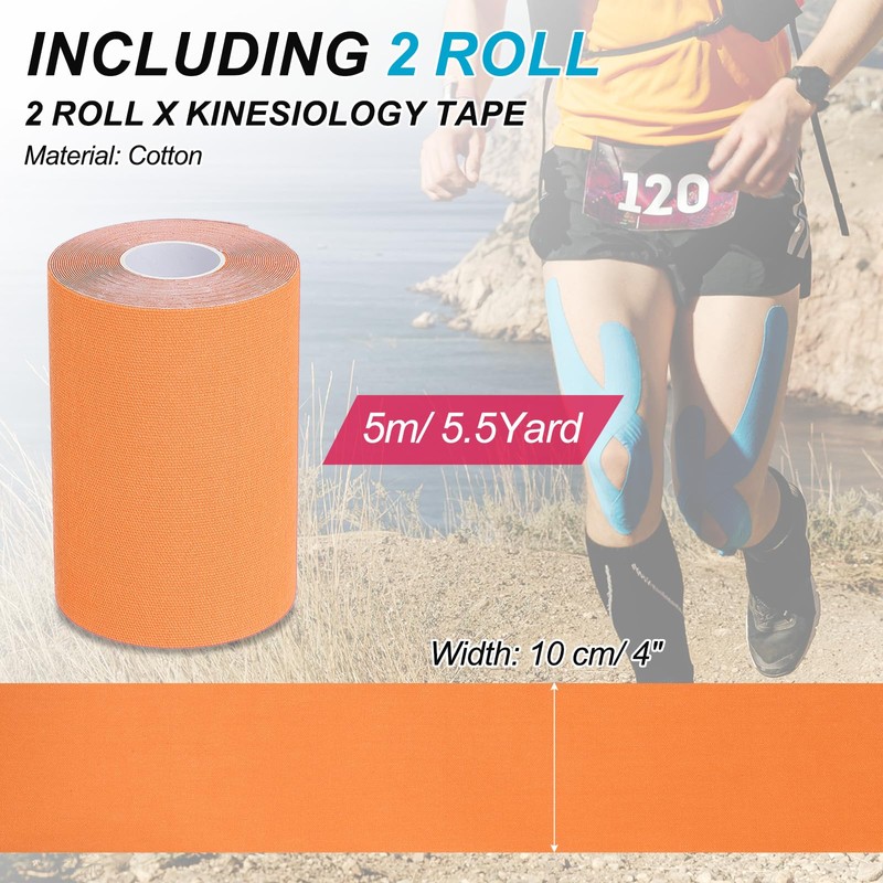 PATIKIL 16.4Ft x 4 Inch Kinesiology Tape, 2 Rolls Adhesive