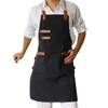 SPDYCESS Black Canvas Apron Unisex Canvas Apron with Pockets Kitchen