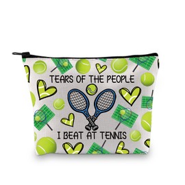 BDPWSS Funny Tennis Gifts For Women Tennis Lover Gifts Tennis Player Gifts Tears Of The People I Beat At Tennis Makeup Bag (Beat at tennis bag)