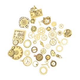 DOITOOL 40Pcs Retro Punk Metal DIY Charms for Jewelry Making Small Watch Dial Decorative Gears Accessories for Crafting Unique Handicrafts and Ornaments