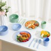 Romooa 12 Pcs Microwave Dorm Dinnerware Sets 33 oz Wheat