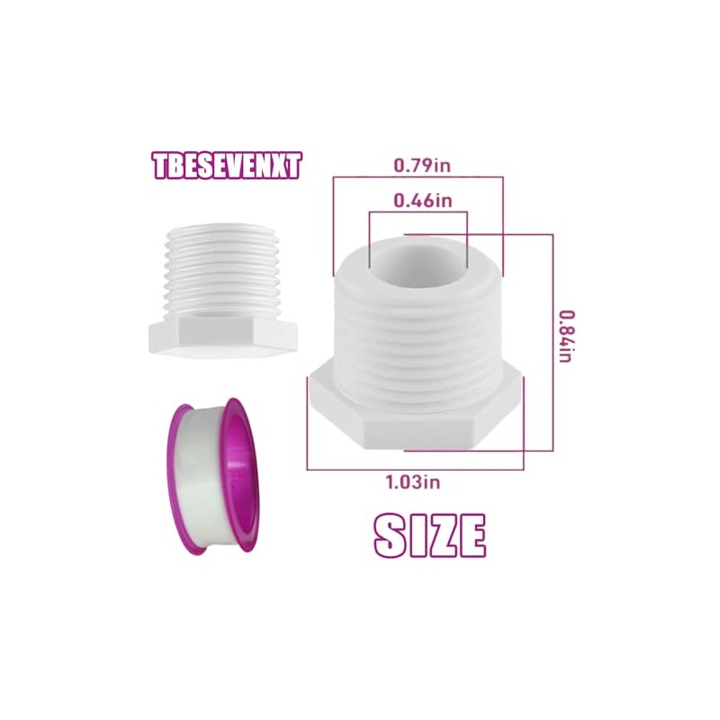 1/2 Inch RV Hot Water Heater Drain Plug with Tape