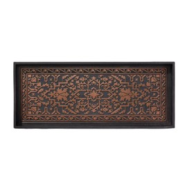 HF by LT Wyoming Premium Rubber Boot Tray, 34 x 14 inches, Heavy Duty Vulcanized Rubber Design, One-Piece Seamless Construction, Year Round Use Indoors/Outdoors, Black with Brushed Copper