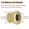 Hooshing 1/2 G Male to 3/8 Compression Female Thread Reducer
