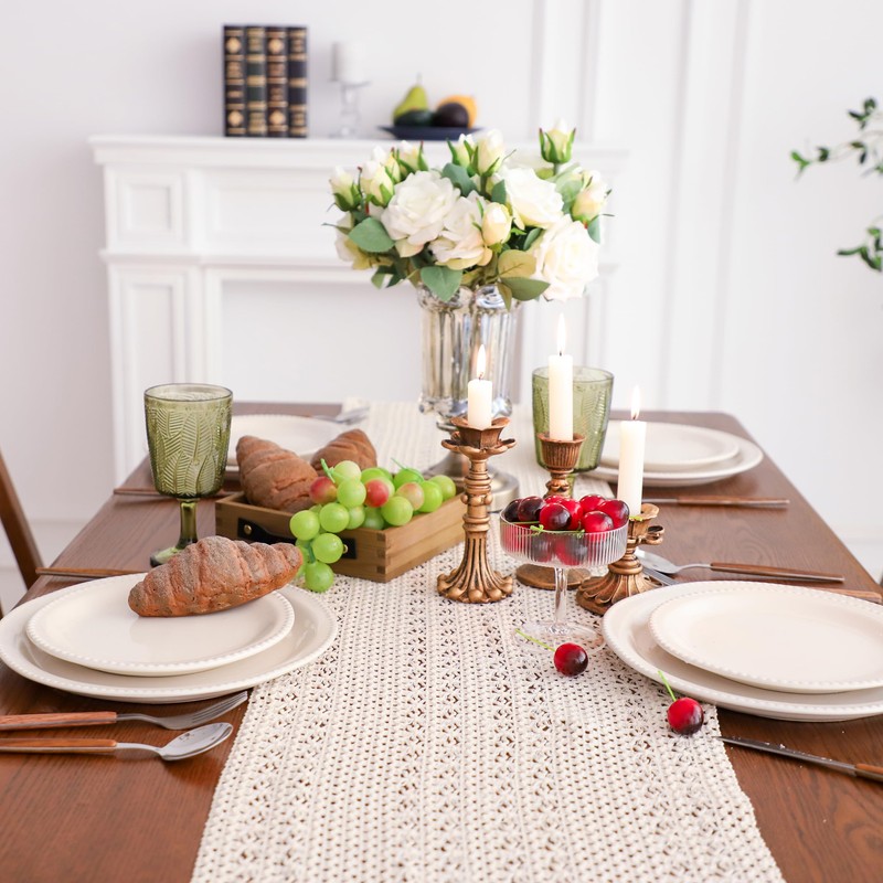 Simple&Opulence Boho Macrame 100% Cotton Table Runner - 12 x