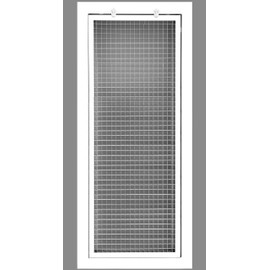 HVAC Premium 8" x 34" Cube Core Eggcrate Return Air Filter Grille for 1" Filter - Aluminum - White [Outer Dimensions: 10.5" x 36.5]