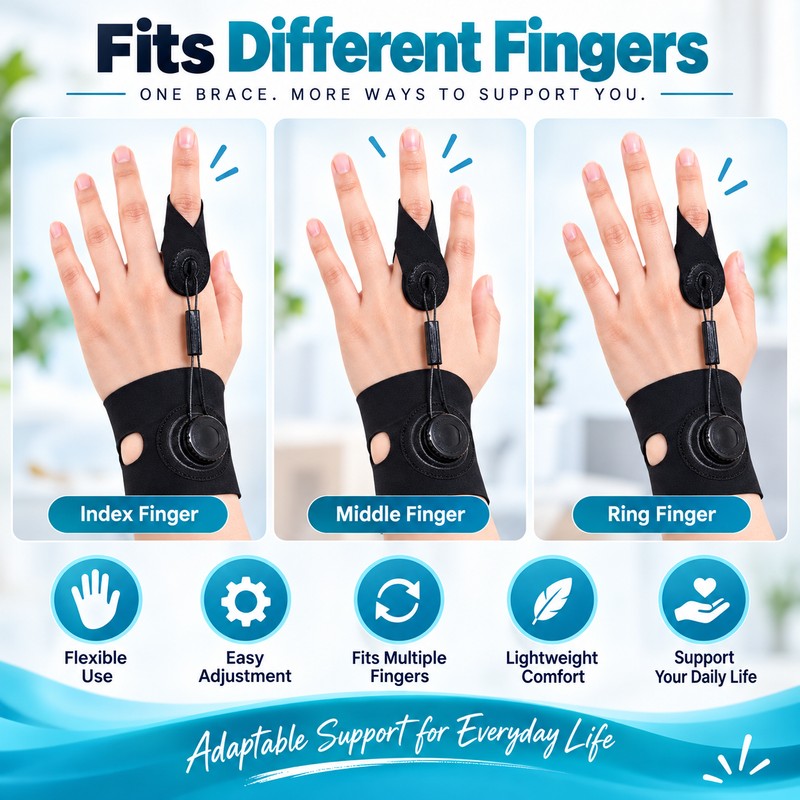 Adjustable Finger Splint – Knob-Control Support Brace for Index, Middle,