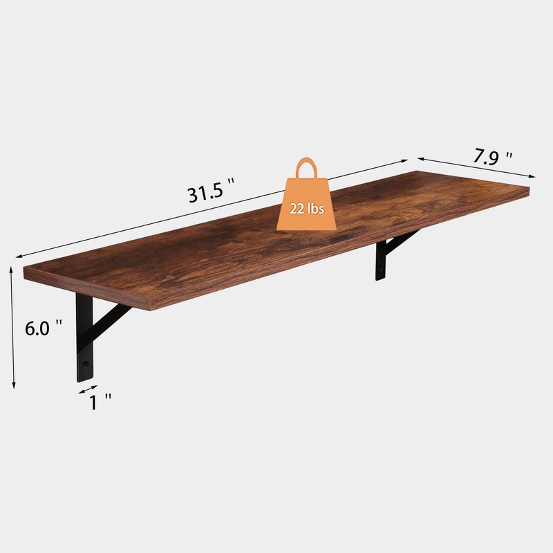 DINZI LVJ Long Wall Shelves, 31.5 Inch Wall Mounted Shelves