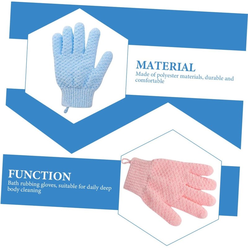 Guantes Exfoliantes de Baño de Poliéster 4 Piezas para Ducha